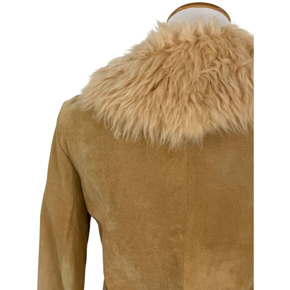 Vtg 60s Leather & Afghan Penny Lane Coat | Free People Boho Indie Luxe Grunge S - Picture 7 of 13